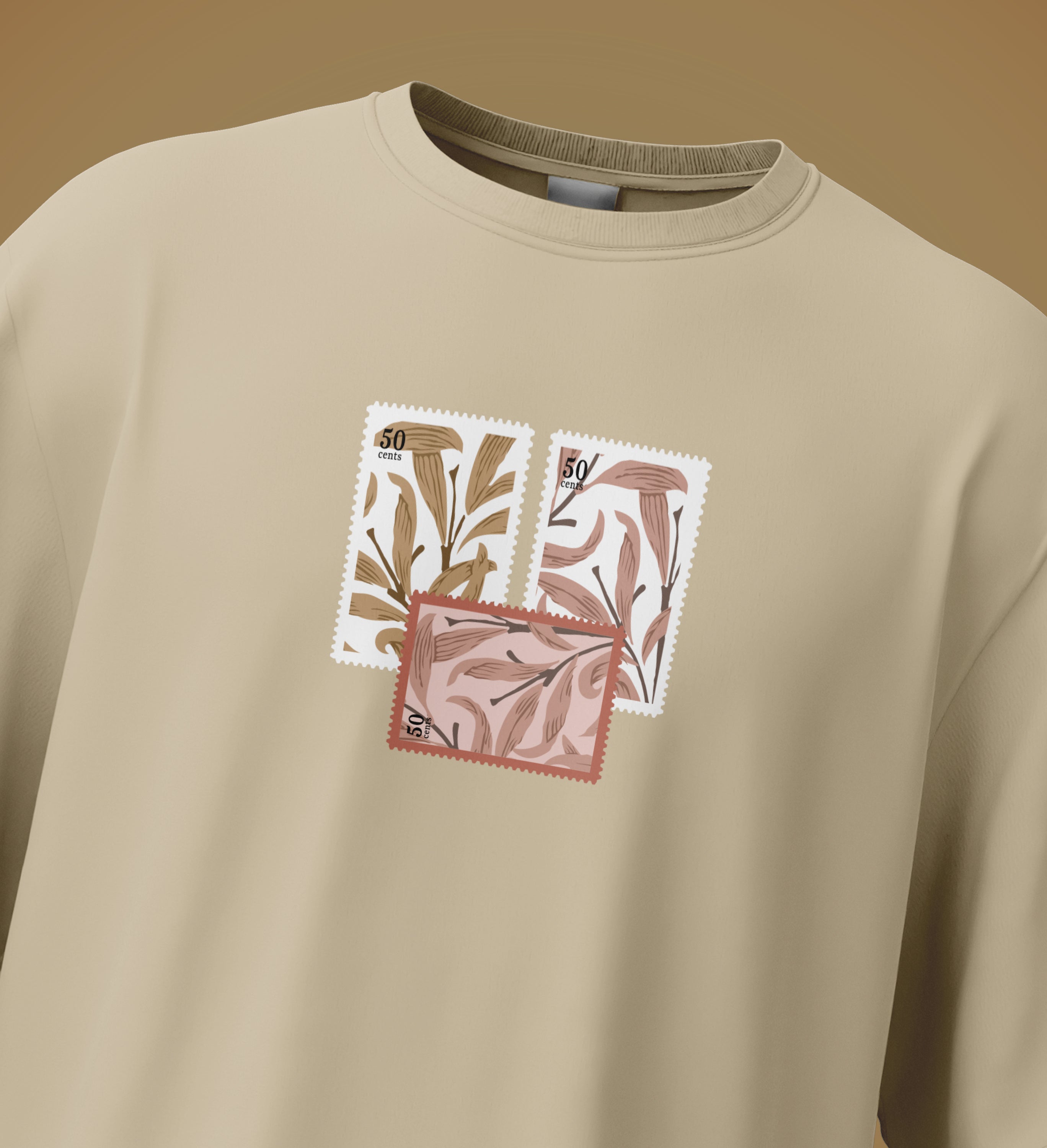 Floral Stamp - Unisex Oversized T-shirt