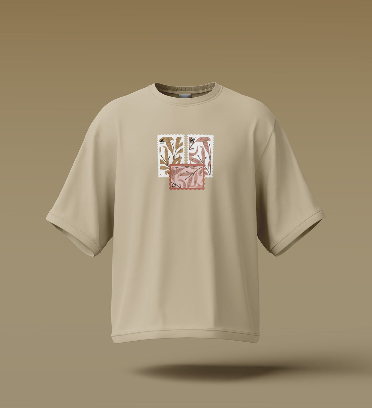 Floral Stamp - Unisex Oversized T-shirt